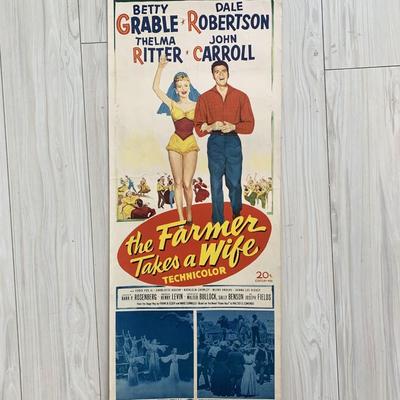 The Farmer Takes a Wife original 1952 vintage insert movie poster