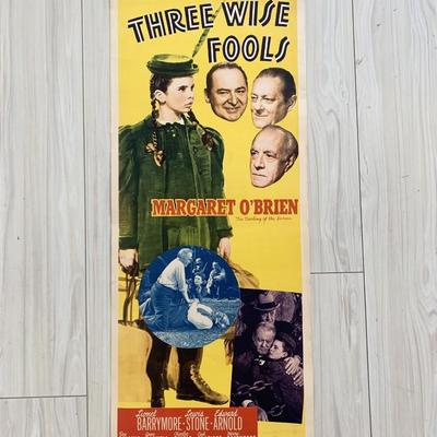 Three Wise Fools original 1946 vintage insert movie poster