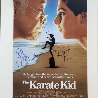 The Karate Kid Ralph Macchio signed mini poster JSA