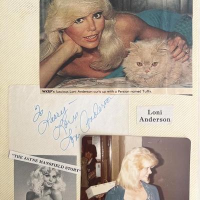 Loni Anderson signed note and  photo collage