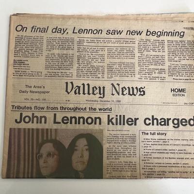 John Lennon's killer has been charged 1980 Valley newspaper