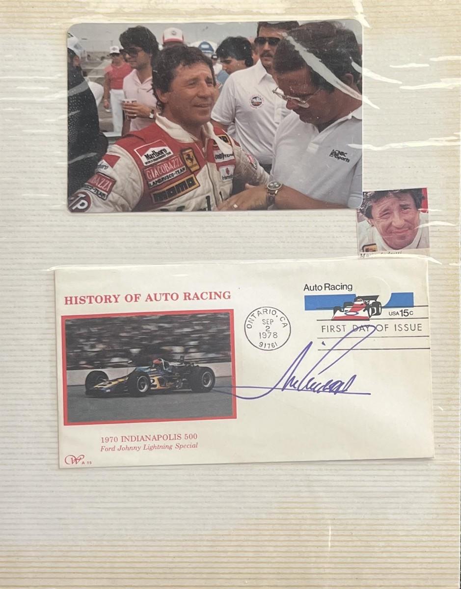Mario Andretti signed commemorative cover. GFA Authenticated