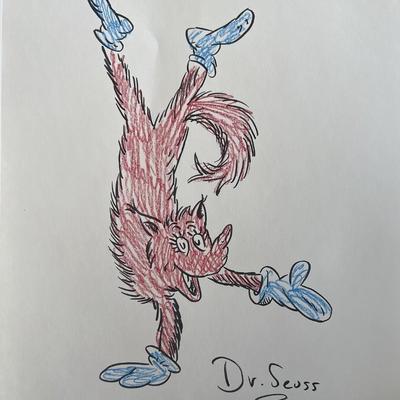 Fox in Socks Dr. Seuss original signed drawing