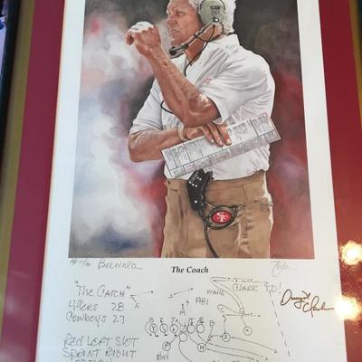 "THE COACH!" Bill Walsh, And "THE CATCH" Hand Signed, Artist's Proof- AP 51/90