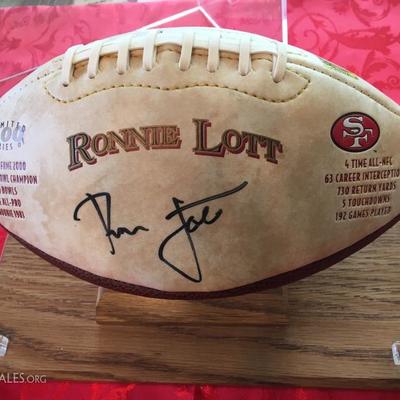 Limited Edition RONNIE LOTT SIGNED Hall of Fame FOOTBALL