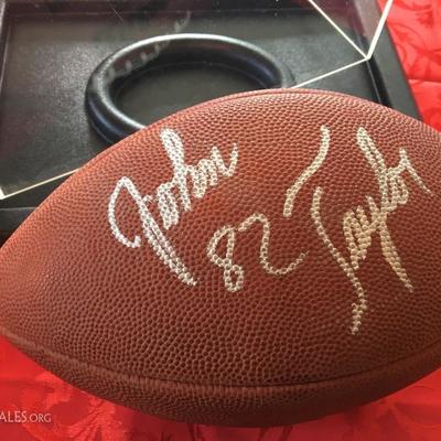 JERRY RICE and JOHN TAYLOR SIGNED SUPERBOWL XXIII (23) 49ers FOOTBALL 