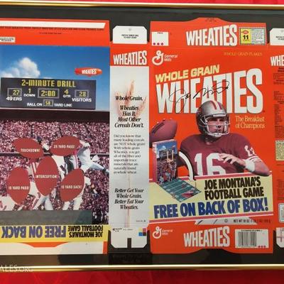 SIGNED By JOE MONTANA! Ltd Ed. of 50. WHEATIES CEREAL w/ Plaque 