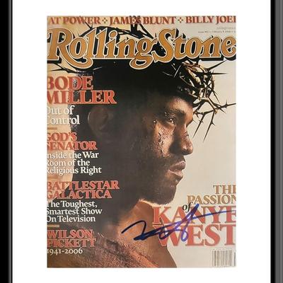 Kanye West signed Rolling Stone Magazine cover photo