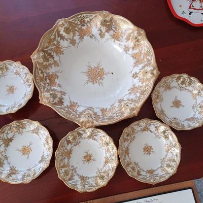 nippon salad set gold bowl