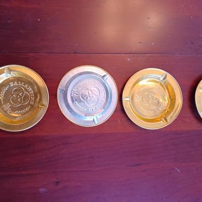 4 tin ballantine ale ashtrays