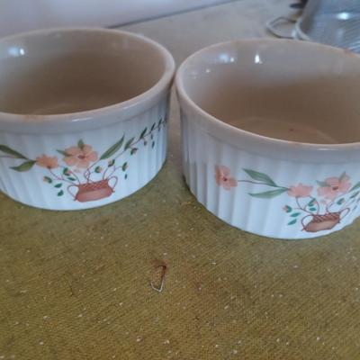 2 COUNTRYSIDE Stoneware Collection Ramekin Dessert Dish