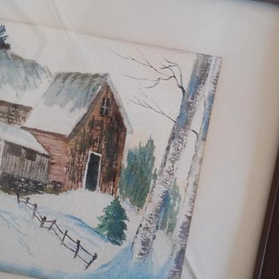 2 Pat Kelly watercolor winterscape prints