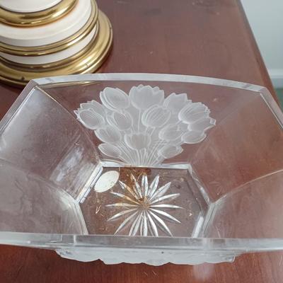 teleflora lead crystal tulip planter