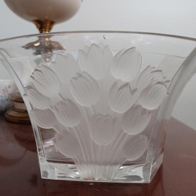teleflora lead crystal tulip planter