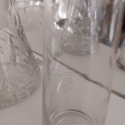 2 large etched vases