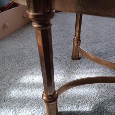 coffee & end table glass +brass