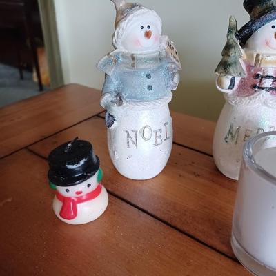 9pc snowman candle lot