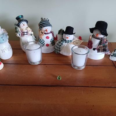 9pc snowman candle lot