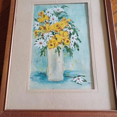 Daffodil and Daisy watercolor print