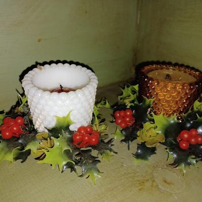 2 retro candle holders and ring