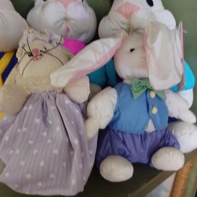 6pc Nylon Plush Easter Rabbit