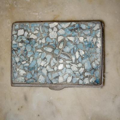 Metal Stone Tobacco Box