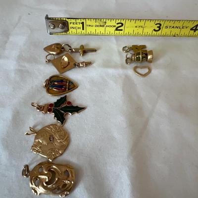 Nine 14K Gold Pendants (P-RG)