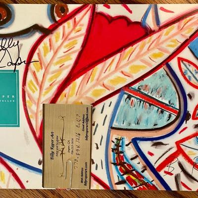 Signed Painting & Book by Billy Roper