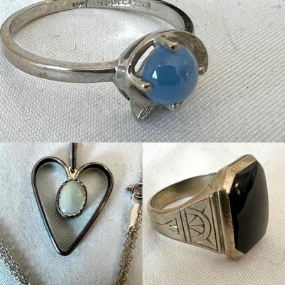 Onyx & 14K Ring Plus 14K Necklace & Ring (P-RG)