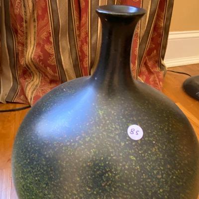 Stout Bottleneck Green Vase