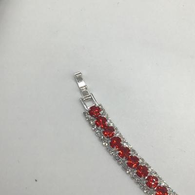 Faux Rhinestone red bracelet