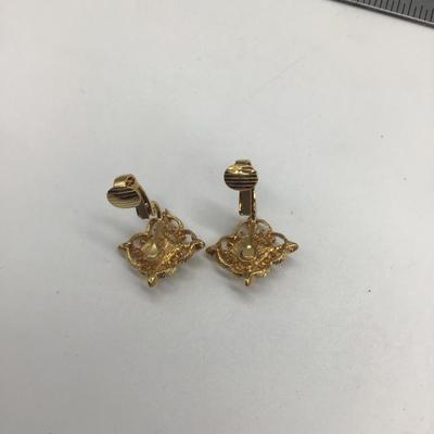 Faux gems clip on Earrings