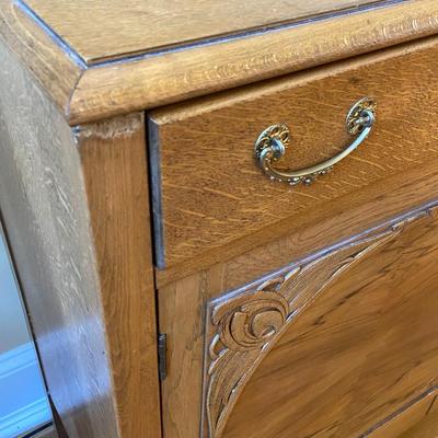 Antique Mission Style Tiger Oak Cabinet