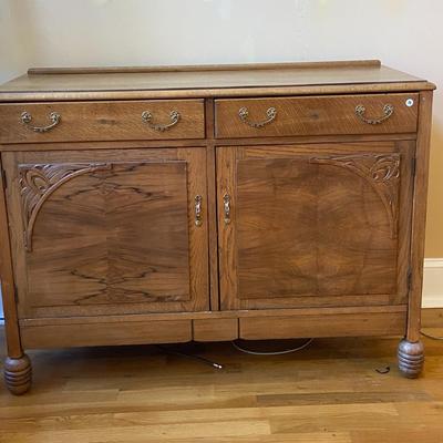 Antique Mission Style Tiger Oak Cabinet