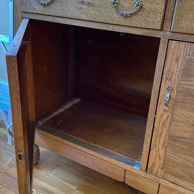 Antique Mission Style Tiger Oak Cabinet