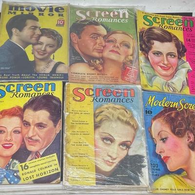 Collection Six Screen Movie Magazines 1930's