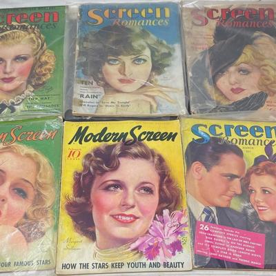 Collection Six Screen Movie Magazines 1930's