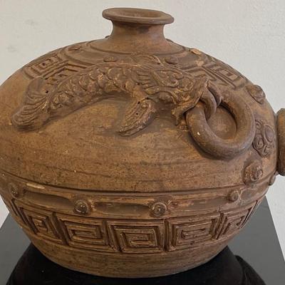 Old Chinese Round Terra Cotta Pot