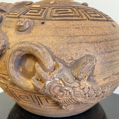 Old Chinese Round Terra Cotta Pot