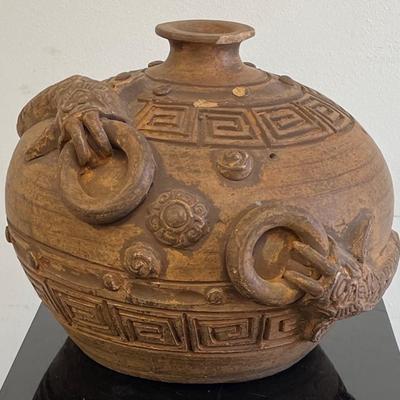 Old Chinese Round Terra Cotta Pot