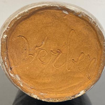 Vintage Fall Pottery Vase Signed Werber