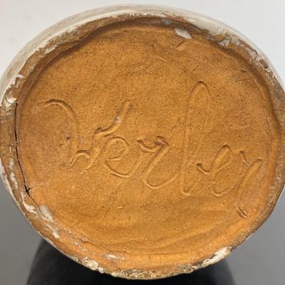 Vintage Fall Pottery Vase Signed Werber