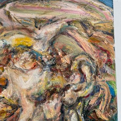 Sybil Ronis Male Abstract Face Oil Painting 28 x 24