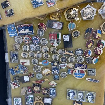 Large Collection of Soviet Union Space Pins (1200)
