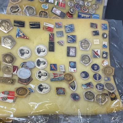 Large Collection of Soviet Union Space Pins (1200)