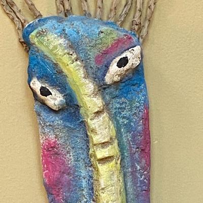 Folk Art Maui Mud Mask, Signed Deybra