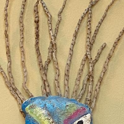 Folk Art Maui Mud Mask, Signed Deybra