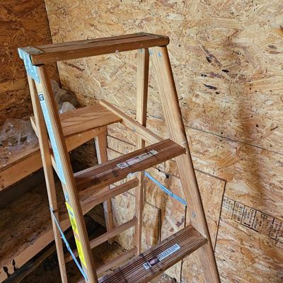 Three Wooden Step Ladders (S-JS)