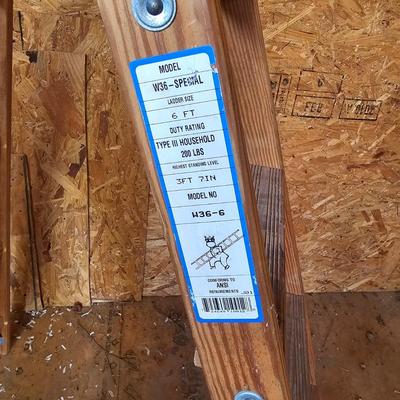 Three Wooden Step Ladders (S-JS)