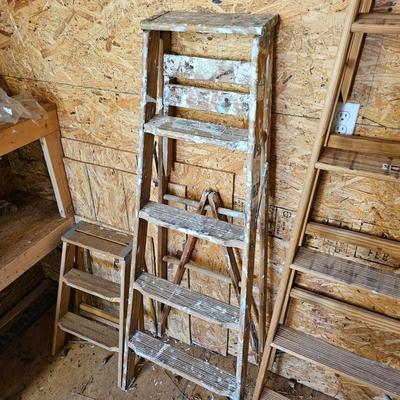 Three Wooden Step Ladders (S-JS)